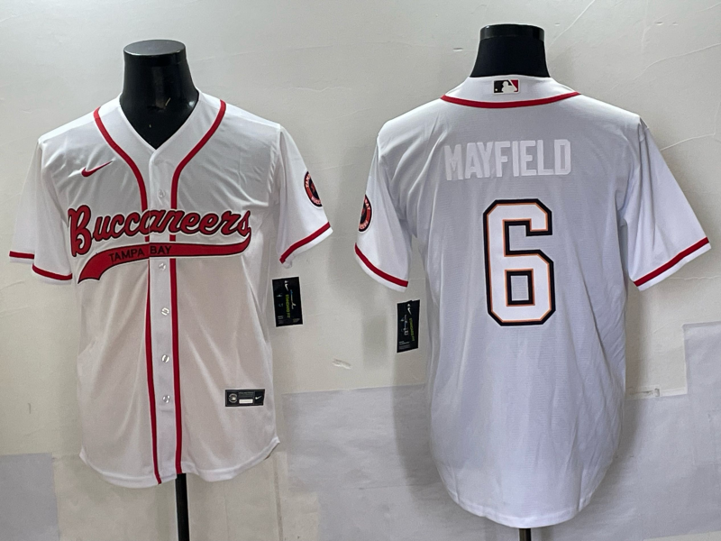 Men Tampa Bay Buccaneers #6 Mayfield white 2025 Nike NFL JERSEY 003->milwaukee brewers->MLB Jersey